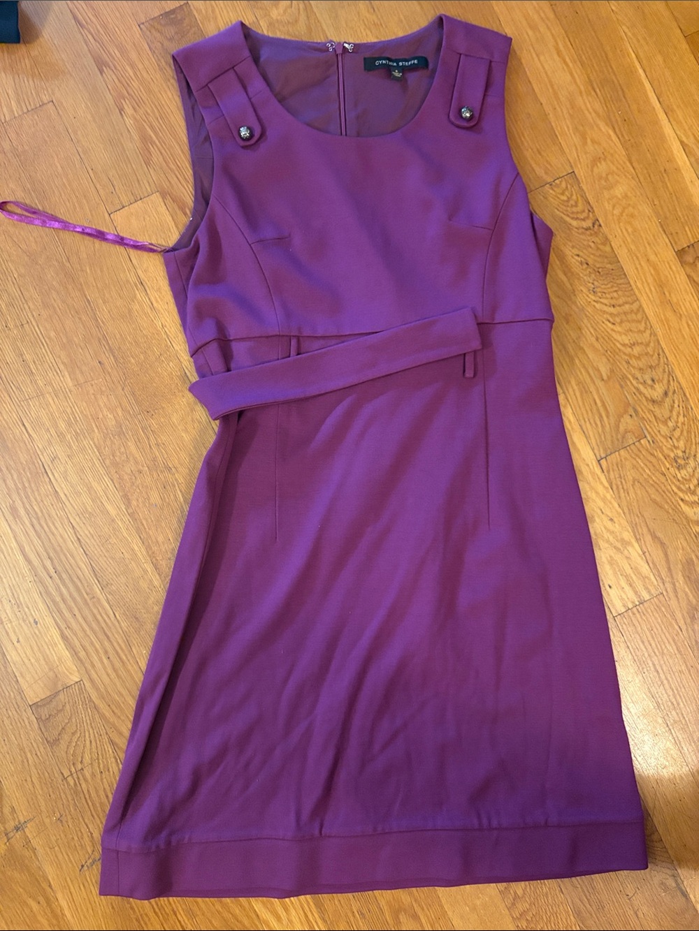 Cynthia Steffe Plum Sleeveless Sheath Dress with Belt